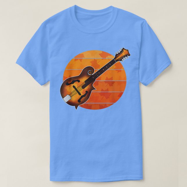 Camiseta Queda do Mandolim Mandolinista Outono Musi (Frente do Design)