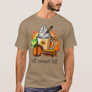 Camiseta Queda Doce Abóbora Abóbora Girassol Vintage outono