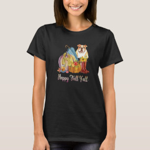 Camiseta Queda Feliz Cachorro Cachorro Mãezinha Pumpkin Cai