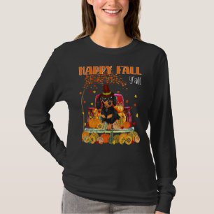 Camiseta Queda Feliz, Cão Dachshund No Caminhão Pumpkin Fa