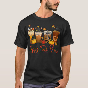 Camiseta Queda Feliz outono Autumn Black Cat Queda Pumpkin