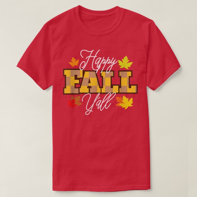 Camiseta Queda Feliz, Queda E Folhas E Cores De Outono (Frente do Design)