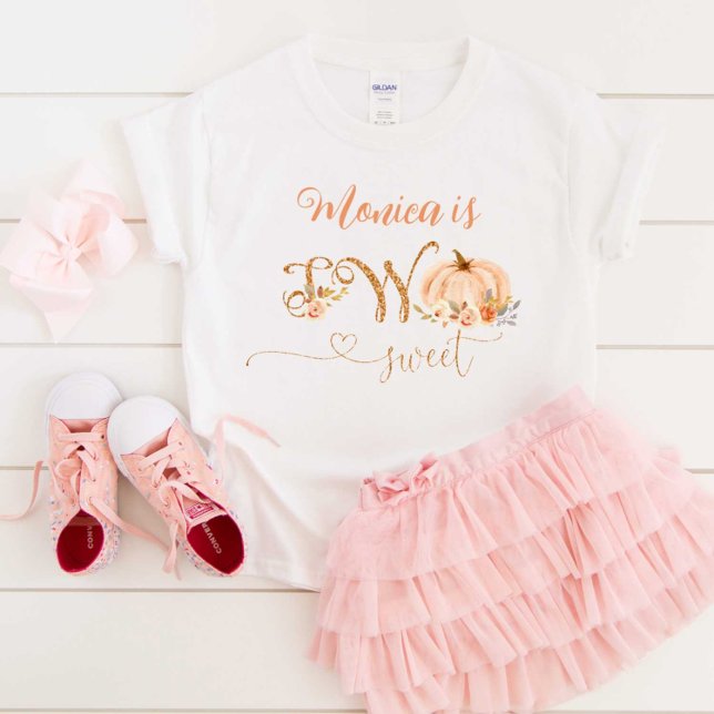 Camiseta Queda Pequeno abóbora dois segundos aniversários d (Criador carregado)