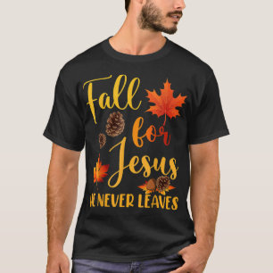Camiseta Queda por Jesus Ele Nunca Sai Do Outono Cristão Pr