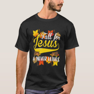 Camiseta Queda por Jesus Ele Nunca Sai Do Outono Cristão Pr