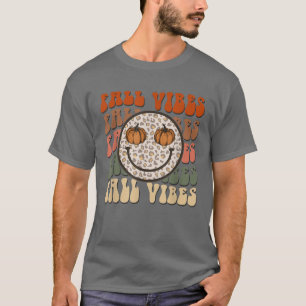 Camiseta Queda Vibes Retro Queda Feliz Face Outono Tre