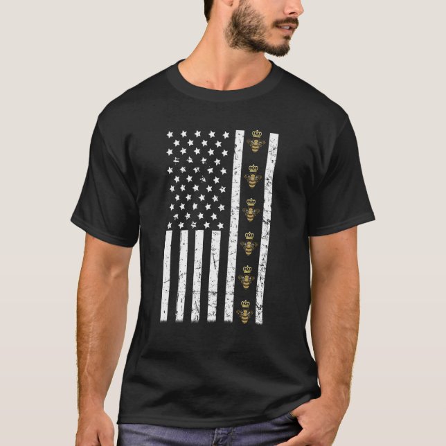 Camiseta Queen Bee US Flag (Frente)