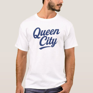 Camiseta Queen City Charlotte NC Retro Script Design - Caro