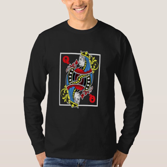 Camiseta Queen King Cards Bluffing Jogando Ordem de Ranking (Frente)