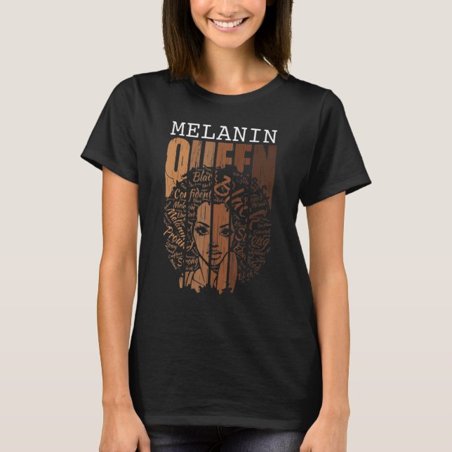 Camiseta Queen Melanin Black History Month African American (Frente)