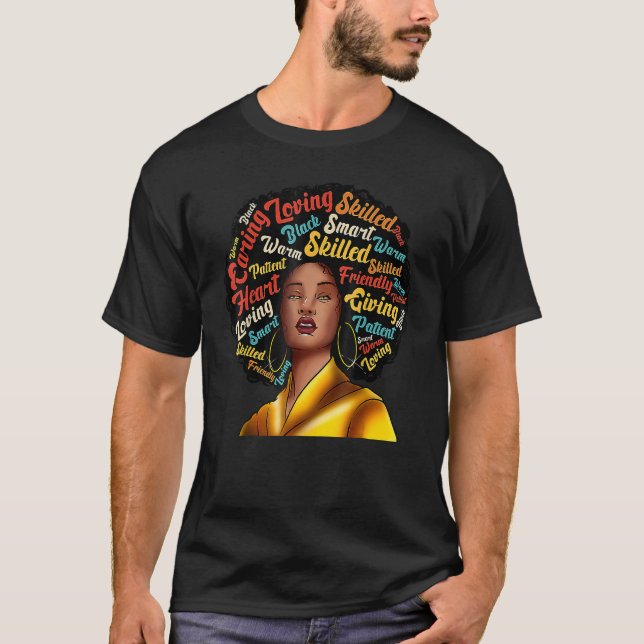 Camiseta Queen Melanin Black History Month Afro African Pri (Frente)