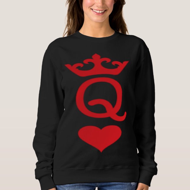 Camiseta Queen Of Hearts Matching Couple Saint Valentine's  (Frente)