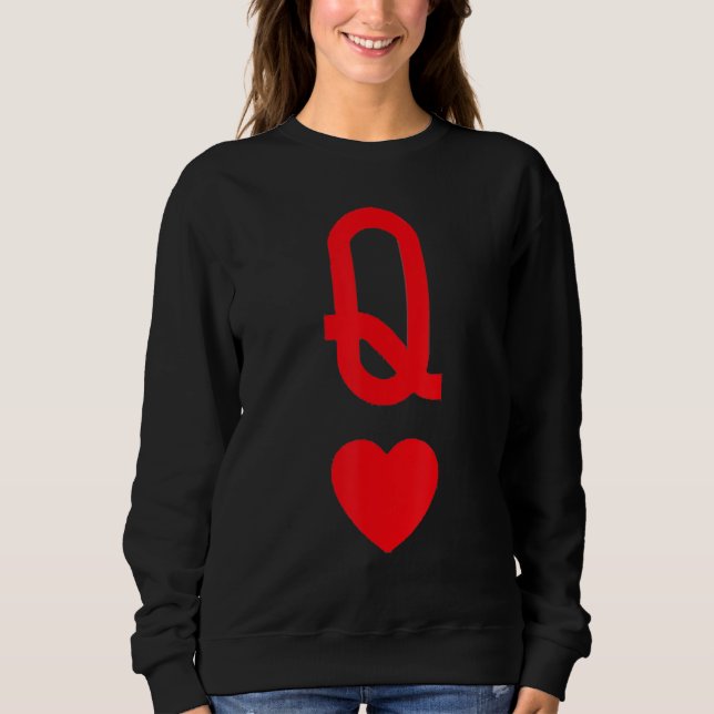 Camiseta Queen of Hearts Matching Couple Saint Valentine's  (Frente)