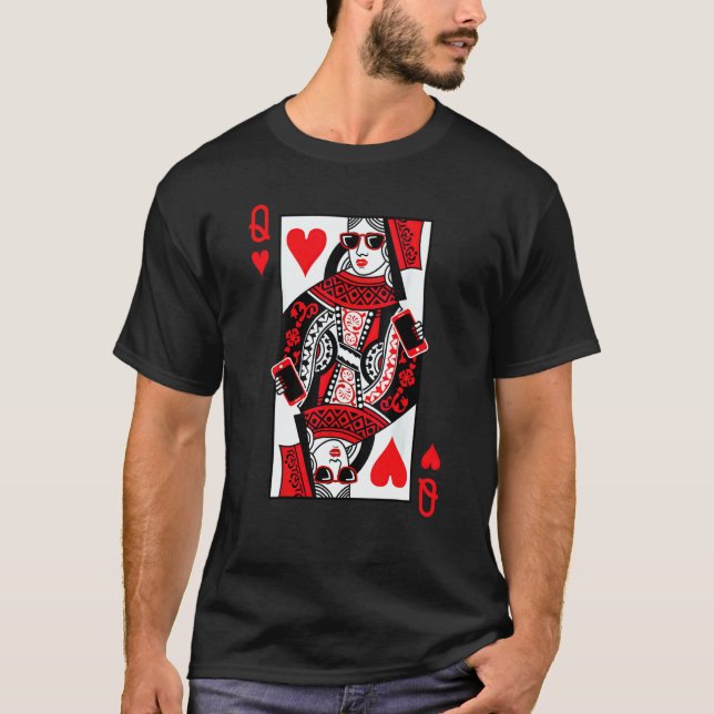Camiseta Queen Of Hearts Valentines Matching Couples Valent (Frente)