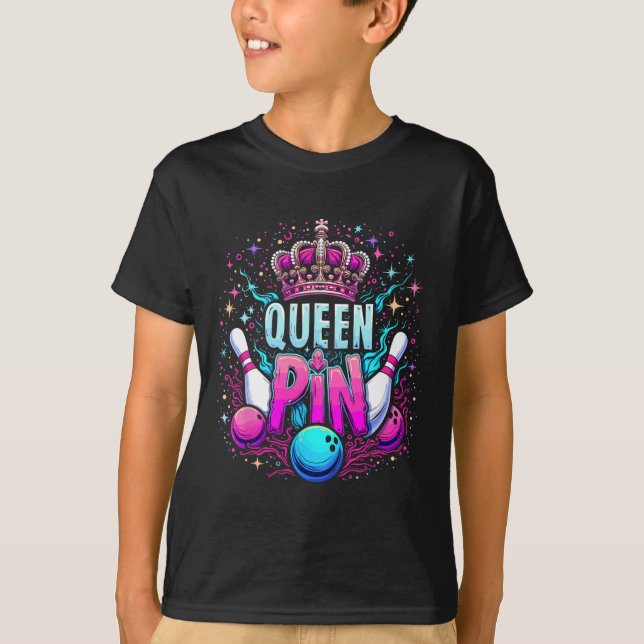 Camiseta Queen Pin Shirt Bowler Bowling League For Bowling  (Frente)