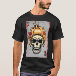 Camiseta Queen Skull and King - 22 Card Hearts Flush Casal