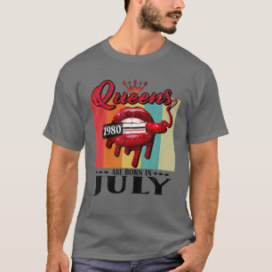 Camiseta Queen Was Born In July Lips Girls Born In July 198