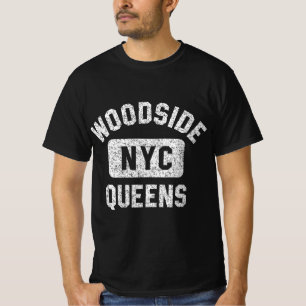 Camiseta Queens do Lado de Madeira Estilo de Gym NYC Estilo
