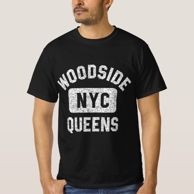 Camiseta Queens do Lado de Madeira Estilo de Gym NYC Estilo (Frente)