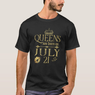 Camiseta Queens Engraçados São Nasceres De Julho Para Mulhe