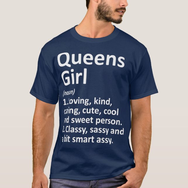 Camiseta QUEENS GIRL NY NEW YORK Funny City Home Roots (Frente)