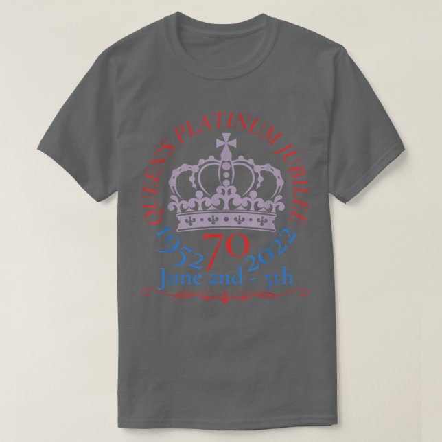 Camiseta Queen's jubilee 2022 tshirt,Queen platinum decorat (Frente do Design)