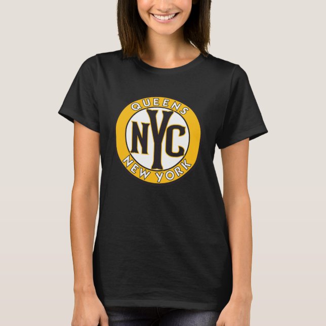 Camiseta Queens New York Amber and Black Circle Sign (Frente)