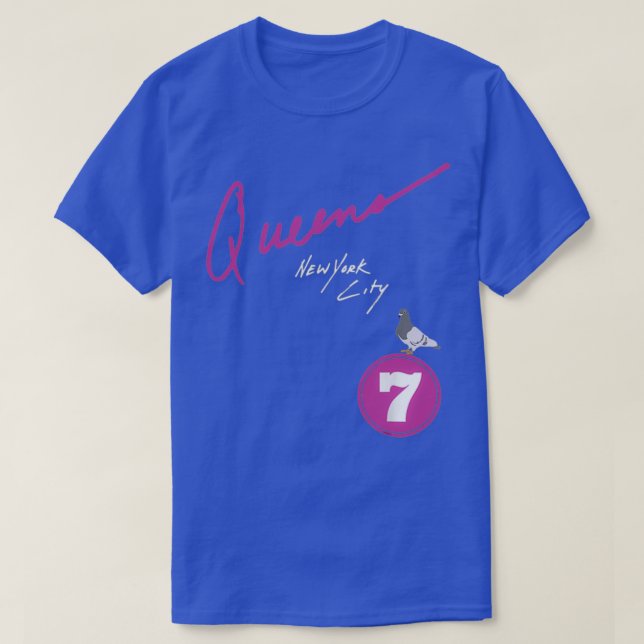 Camiseta Queens Nova Iorque Pigeon 7 Comboio 2 (Frente do Design)