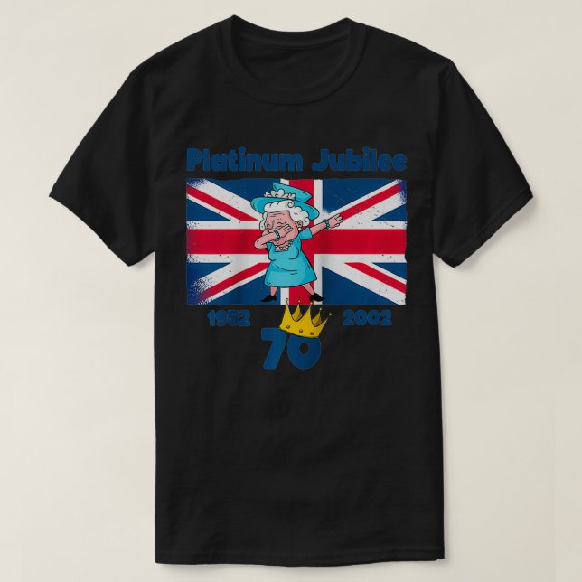 Camiseta Queen's Platinum Jubilee 2022 70 British Monarch Q (Frente do Design)