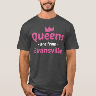 Camiseta Queens São Da Cidade De Evansville Indiana Em Hom