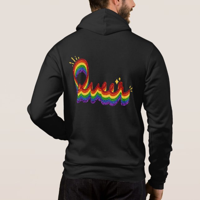 Camiseta Queer Glitter Pride Rainbow (Verso)