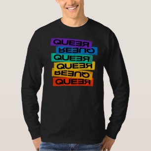 Camiseta Queer Lgbtq Gay Lésbica Sinalizador do Orgulho Lés