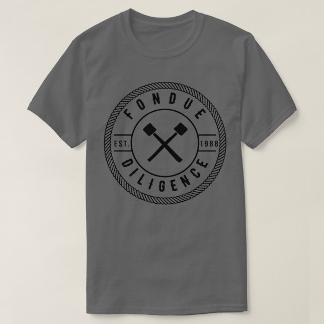 Camiseta Queijo Engraçado, Arma Fondue Diligence (Frente do Design)