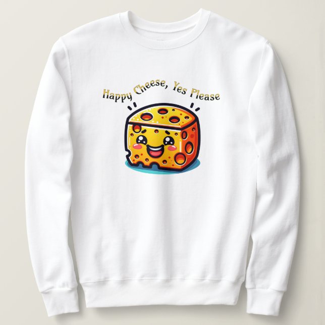 Camiseta Queijo Feliz, Sim, Por Favor (Frente do Design)