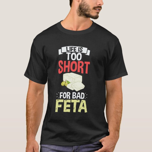 Camiseta Queijo Feta Engraçado Comida Grega Vegana 3 (Frente)