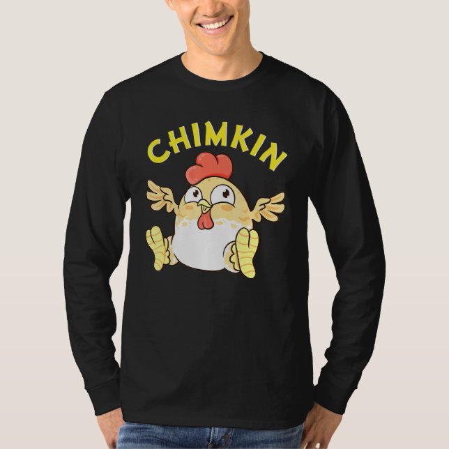 Camiseta Queijo Gordo Chimkin Derpy Chicken Farmer (Frente)