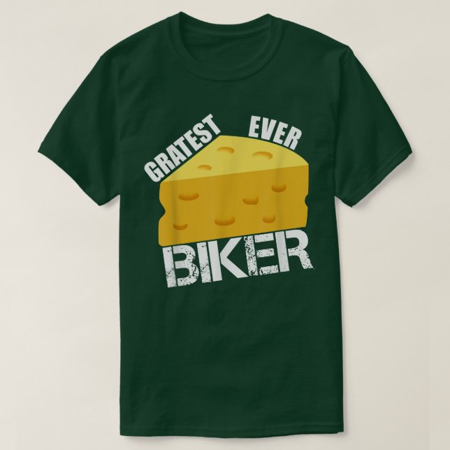 Camiseta Queijo Pun Gratest Ever Biker Engraçado Bife Dizen (Frente do Design)
