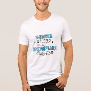 Camiseta Queijos de inverno e Flocos de neve desejam férias