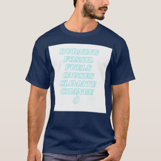 Camiseta queima de combustíveis fósseis