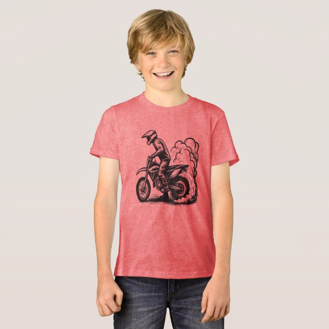 Camiseta Queima de Moto de Trilha (Frente Completa)