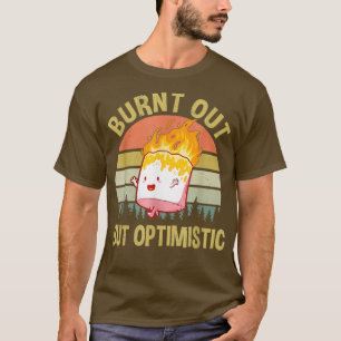 Camiseta Queimado, mas otimista marshmallow engraçado