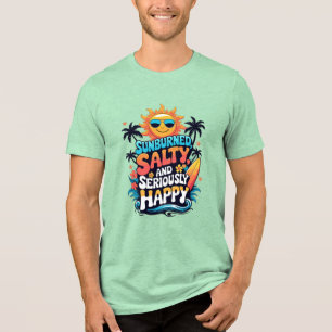 Camiseta Queimado pelo Sol, Salgado e Feliz – Vibrações Ret