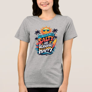 Camiseta Queimado pelo Sol, Salgado e Feliz – Vibrações Ret