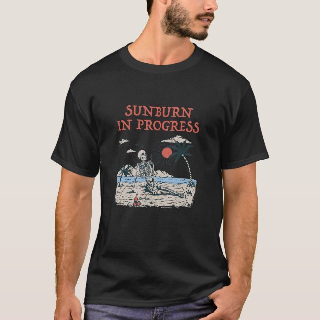 Camiseta Queimadura solar em curso no oceano de bronzeament (Frente)