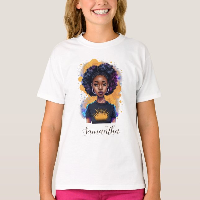 Camiseta Queimando a mulher afro (Frente)