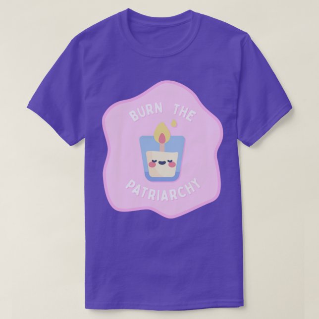 Camiseta Queimar a Feminista da Vela Patriarca (Frente do Design)