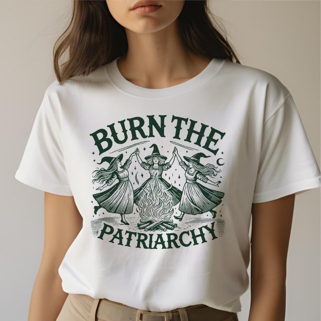 Camiseta Queimar as Bruxas Patriarcas (Criador carregado)