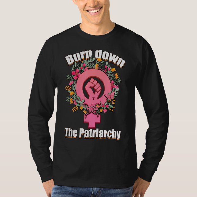 Camiseta Queimar O Patriarcado Feminismo (Frente)