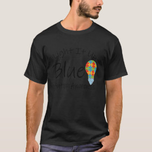 Camiseta Queime Azul Puzzle de Lâmpada de Conscientização d