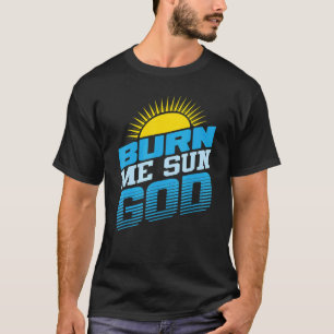 Camiseta Queimem-me Sun Deus Praia Férias de Verão Homens M